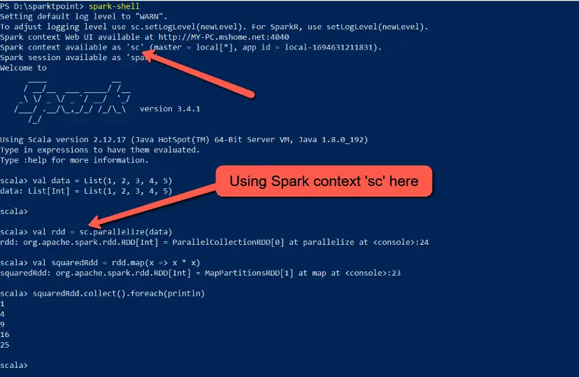 SparkContext in spark-shell